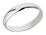 Ardeo Aurum Trauring Unisex Damenring Herrenring aus 375 Gold Weißgold in 4 mm Breite massiv Ehering Modell 102 Größe 66