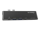 Networx Dual USB-C Hub, 2x USB-C, USB 3.1, micro SD, 4K HDMI, space grau