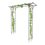 LEADZM Rosenbogen, rankgitter, Metall-Gartenbogen rosenbogen aus Metall stabil 206x41x208cm schw
