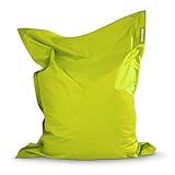 Green Bean © Square XXL Riesensitzsack 140x180 cm - 380L - Indoor Outdoor - waschbar, ergonomisch, doppelt vernäht - Lounge Chair, Kindersessel, Bodensitzkissen, Sitzkissen - Hellgrün