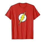 DC Comics The Flash Logo T-Shirt, Unisex Erwachsene und Kinder, Rot, S,