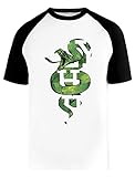 Slytherin Hugged Snake Baseball T-Shirt Herren Damen Unisex Weiß Rundhals Kurze Ärmel Bio-Baumwolle Tee Men's White XL