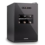 Klarstein Freistehender Weinkühlschrank 1 Zone, Getränkekühlschrank Klein, Kleiner Weinschrank, Wein-Kühlschrank Klein mit Glastür, Indoor/Outdoor Flaschenkühlschrank, Wine Fridge, 15 F