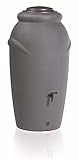 Regentonne 210 Liter [Amphore Design] Regenfass Frostsicher aus Kunststoff - Regenwassertonne mit Wasserhahn - Regenwassertank Garten (Grau)