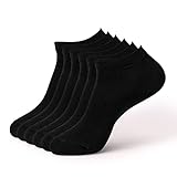 Geesy Bambus Sneaker Socken 6 Paar für Damen und Herren, Schwarz | 6er Pack, 39-42