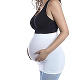 +MD Maternity Belly Band Nahtloser Rutschfester Silikon-Extender für Schwangerschaft und Postpartale Unterstützung WeißM