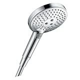 hansgrohe Raindance Select S - Duschkopf, Handbrause mit 3 Strahlarten (inkl. PowderRain), runde Duschbrause (120 mm), Brausekopf mit Antikalk-Funktion, Chrom, 26014000