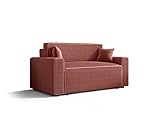ALTDECOR Wohnzimmer Couch mit Schlaffunktion mit DL-Automatik, Polstercouch rückenecht gepolstert, ideal als Gästebett - 171x85x90 cm Rot