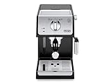 De'Longhi Active Espresso Siebträger ECP 33.21.BK – professionelle Espressomaschine mit AluminiumFinish, inkl. traditioneller Milchschaumdüse, Tassenwärmer & Heißwasserfunktion, schwarz