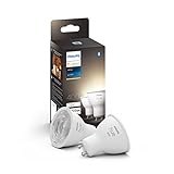 Philips Hue White GU10 LED Lampe Doppelpack, dimmbar, warmweißes Licht, steuerbar via App, kompatibel mit Amazon Alexa (Echo, Echo Dot)