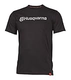 Husqvarna Kurzärmeliges Unisex-T-Shirt, Schwarz, Größe XL (US)