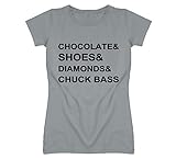 YUANLI Chocolate Shoes Diamonds and Chuck Bass Gossip Girl Graphic T-Shirt Grau Gr. XXL, gold