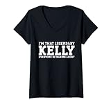 Damen Kelly Nachname Funny Team Familie Nachname Kelly T-Shirt mit V-Ausschnitt