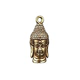 TBUDAR Buddha Figur Messing Retro Buddha Sakyamuni Kopf Statue Handwerk Ornament Miniatur Anpassen Keychain Anhänger Zubehör Zen Buddha Statue