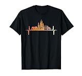 Darmstadt Skyline Herzschlag Retro Vintage Stil T-Shirt