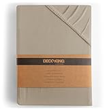 DecoKing Spannbettlaken 200x220 220x240 cm 100% gekämmte Baumwolle Cappuccino Spannbetttücher Jersey Boxspringbett Amber 200 x 220 220 x 240