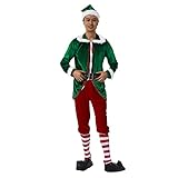 Weihnachtliches Fancy Cosplay Kostüm für Erwachsene Weihnachtsbaummantel mit Hosen/Spleißkleid Set für Urlaubsparty (#1-grüner Mann, L)