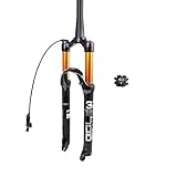 HTDRE Mountainbike-Gabel 26/27,5/29 Zoll, Federweg 120 mm, Luft-Mountainbike-Federgabel, Federung, Mountainbike-Gasgabel, 1-1/8, gerades/konisches Rohr, Fahrrad-Vorderradgabel, QR 9