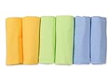 FENSILO Moltontücher, 6er Pack-Flanellwindeln aus 100% Baumwolle-80x80cm,Moltonwindel Spucktücher Baby, Spucktuch Flanell Moltontuch Unisex Spucktücher für Jungen oder Mädchen gelb grün blau