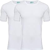 JBS T-Shirt Herren Weiss, Rundhals (2er Pack) Ideale Passform durch 100% organische Baumwolle (Ohne Kratzende Seitennähte), weiß, 3XL