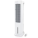 Brandson - Turmventilator mit Wasserkühlung - Preisträger 2025-5 in 1 - Verdunstungskühler - Luftkühler - Ventilator - mobile Klimaanlage ohne Abluftschlauch - leise - 5L Wassertank - weiß