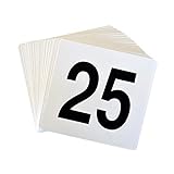 Tischnummer-Set - Kunststoffkarten - Zahlen 1 bis - 25 - beidseitig bedruckt