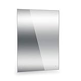 Dripex Spiegel 60x45cm Rahmenloser Badezimmerspiegel rechteckig Wandspiegel mit poliertem Rand und vorgebohrten Löchern Badspiegel für Ankleidezimmer Schlafzimmer und Wohnzimmer