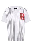 Baseball Jersey T-Shirt Big R Shirt Weiß-Schwarz M