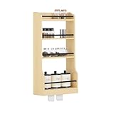 SoBuy Wandregal Hängeregal Badregal Gewürzregal Küchenregal Wand Natur BHT ca. 38x75x17cm KCR12-N
