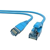AIXONTEC 0,35 m CAT7 Ethernet LAN Kabel RJ45 Profi 10 GbE Netzwerkkabel Blau 10 Gigabit Cat.7 Megaline F6-90 s f Flex Cat.6A Hirose TM36 Netzwerkstecker kompatibel zu CAT.5e CAT.6 CAT 7 Kabel