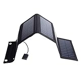 Shanrya Solarbetriebenes Ladegerät, erweiterte Anwendungen, USB-Schnittstelle, tragbares Solarpanel-Ladegerät, 5-mal zum Aufladen von Mobiltelefonen im Freien