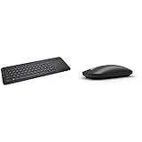 Microsoft All-in-One Media Keyboard (Tastatur mit Trackpad, deutsches QWERTZ Tastaturlayout, schwarz, kabellos) & Modern Mobile Mouse Schwarz
