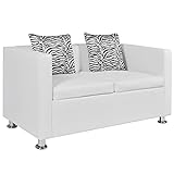 vidaXL 2-Sitzer Sofa Couch Loungesofa Relaxsofa Relaxcouch Kunstleder Weiß