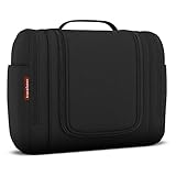 Kulturbeutel [Design 2023] - Kosmetiktasche zum Aufhängen für Damen, Herren & Kinder - Kulturtasche mit [7 Liter Stauraum], Premium-Qualität Waschtasche, Waschbeutel für Männer & Frauen (Schwarz)
