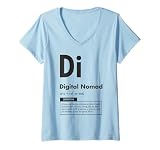 Damen Digital Nomad Definition - Lustige Erfolgshektik Motivation T-Shirt mit V