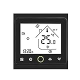 skrskr Wi-Fi Smart Thermostat Temperaturregler APP Control 5A Kompatibel mit Alexa/Google Home Wasser Fußbodenheizung für Zuhause - Schwarz