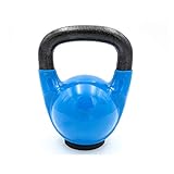 Kettlebell with Handle Portable Kettlebell Weights Set Workout Equipment Vinyl Coated Strength Training Weightlifting Bodybuilding Blue 9kg