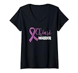 Damen Chiari Warrior Purple Ribbon Chiari Missbildung Bewusstsein T-Shirt mit V-Ausschnitt