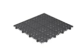 Stecksystem Kunststofffliesen Hestra Universa | Bodenfliesen Kunststoff | Bodenplatten | Klicksystem Fliesen | 11 Fliesen à 30 x 30 cm | dunkelg