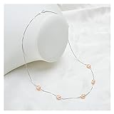 DJDEFK Perlen Ketten Echte natürliche Süßwasserperlenkette Anhänger für Frauen mit 925er Sterling Silber Kette Modeschmuck Halskette (Gem Color : Pink, Length : 45cm)