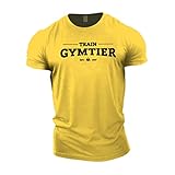 GYMTIER Bodybuilding-T-Shirt für Herren, Trainings-Top, gelb, 3XL