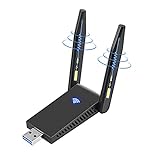 WLAN Stick USB 3.0 WLAN Adapter PC 1300Mbps WiFi Dongle 2.4GHz/5GHz High Gain Dual Band 5dBi Antenna Wireless Network Adapter for Desktop, Laptop WinXP/7/8/10/Vista/Linux