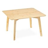 Navaris Bambus Beistelltisch - kleiner Couchtisch - 51 x 51 x 31 cm - Tisch aus Bambus - Holztisch quadratisch für das Wohnzimmer - Blumenhocker