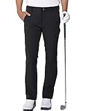 AOLI RAY Herren Golf Hosen wasserdichte Golf Stretchhose Schmale Passform Golf Trousers Slim fit Stretch Lang Golfhose Golf Pants Schwarz Größe:M