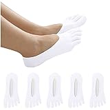 vejtmcc Mesh 5Anhänger Socken -Reibung -liner Ankle fünf Frauen atmungsaktive Zehen Socken Batik Socken (White, One Size)