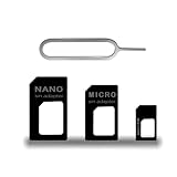 CCLKHY 3 in 1 Nano SIM Karten Adapte, Nano-SIM Adapter Set, SIM-Karten-Adapter mit SIM-Auswurfstift, kompatibel mit Smartphone