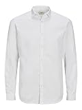 JACK & JONES Herren JPRBLACARDIFF Shirt L/S NOOS 12201905, White/Slim FIT, L