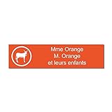 Mygoodprice Namensschild für Namen und Nummer Briefkasten, Esel, katalanisch, selbstklebend, 10 x 2,5 cm, personalisierbar, 1 bis 3 Zeilen, Orange