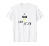 LOVE PEACE & FISCHBRÖTCHEN Cool Design Gelb T-Shirt