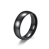 BCughia Zarter Ring, Fidhet Ring Schwarz Rostfreier Stahl Spiegelhelles Design Hochzeit Ringe Herren Größe 67(21.3)
